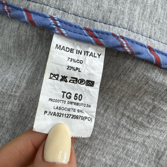 BOB Blazer Jacket Mens IT 50 Blue Striped Knit Sport Coat Made in Italy Preppy - Picture 10 of 14